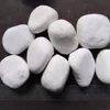China manufacturer cheap tumbled snow white rocks garden landscaping pebble cobble stone
