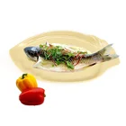 Hot Biodegradable Food Grade Heat Resistant Color Bamboo Fiber Dinner Fish Plate