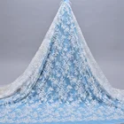 Tulle Beaded White Lace Fabric Tulle Cord Glitter Embroidered Wedding Lace Fabric