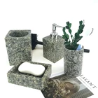 natural stone Manufacturer bathroom accessory luxury marble resin concrete bath set