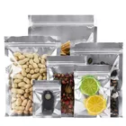 Front Clear Aluminum Foil Ziplock Bulk Food Storage Mini Sample Bags Coffee Food Grade Heat Sealable Mylar Pouches