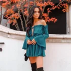 J&H Hot style's off shoulder backless short skirt long sleeve clothing sexy evening dresses women