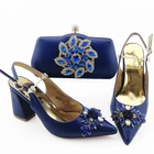 Italian shoes to matching bag set Party leather women evening shoes bag set Italian design shoes set