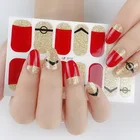 2020 Best selling Fashion Red and Yellow sticker nails manicure set 3D Nail Sticker with small MOQ Maquillaje