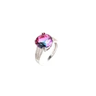 Rings Stone 2020New Rhodium Plated Heart Rings Gem Stone Rings