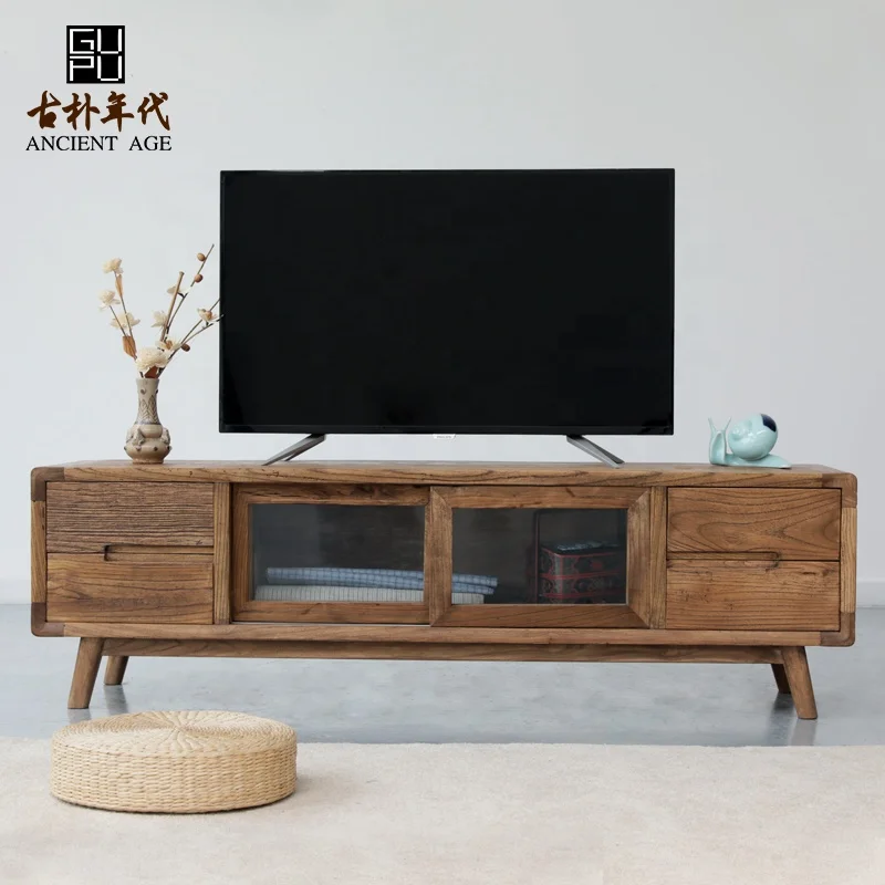 Antik Çağ mobilya modern basit geri ahşap TV standı