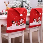 Wholesale Christmas Decorations Indoor Fabric Christmas Chair Cover for Party Christmas Decoration