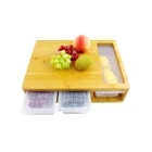 Natural bamboo cutting board ,cutting board with drawers