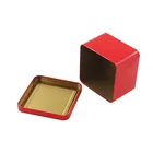 Food grade small square red tea tin box with airtight plug lid