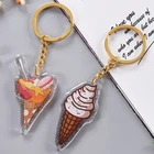Low MQO high quality custom glitter acrylic key chain