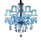 Cafe KTV Cafe Club Colored European Mediterranean Blue Crystal Chandelier