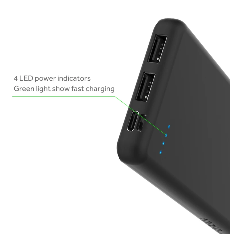 ABS and rubber oil top quality slim mobile pd power bank with built in cable - ANKUX.COM