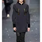 2019 high quality winter women long sleeve crew neck loose midi casual dress A3228