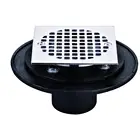 Super September offer cast iron adjustable shower drain w/round brass grate and strainer