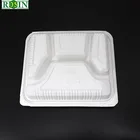 In stock clam shell packaging food plastic tray bento box 4 compartment