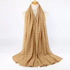 Hot sale solid color plaid small fur ball crinkle new arrival muslim women polyester scarfs hijabs