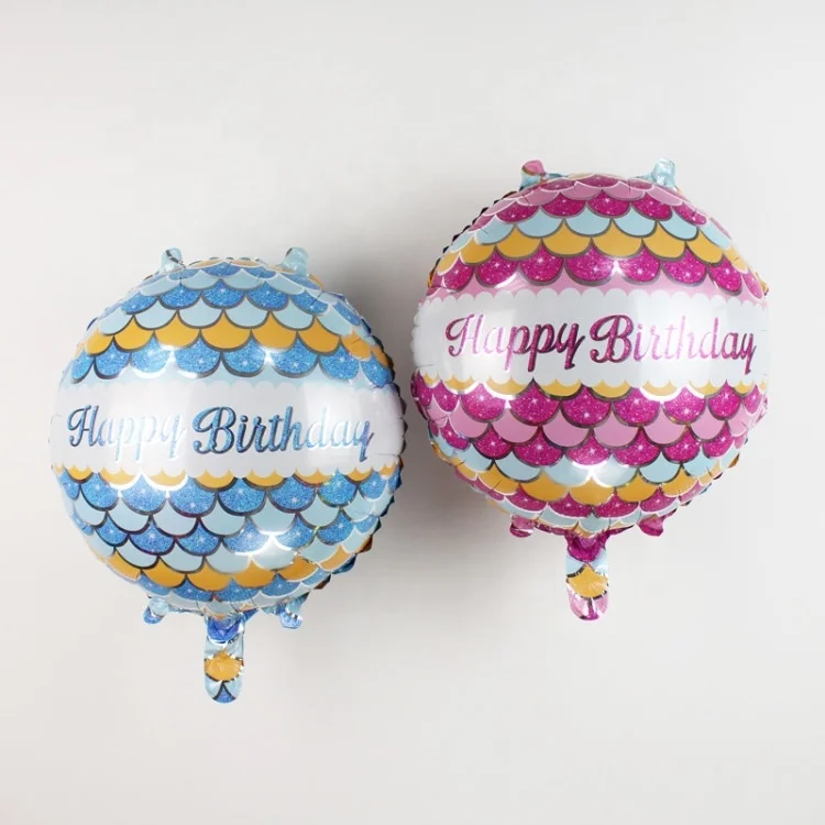 18 pulgadas redondo azul y rosa globos Feliz cumpleaños al por mayor de la decoración del Partido de regalo globo de helio