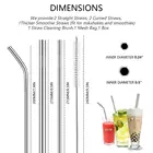 Eco Top Quality Durable Fine Polishing Eco Friendly Stainless Steel 304 Bar Drinking Brush Straw