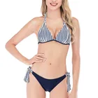New arrival water proof adult women two piece set sexy girl striped bikini