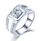 High Quality Moissanite Jewelry Sterling Silver 925 Gold Plated Moissanite Men Ring
