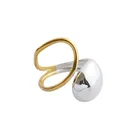 Water Ring Ring 925 Sterling Silver Water Drop Shaped Women Ring Gold Silver Temperament Ladies Open Ring