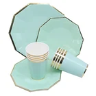 custom print cute birthday biodegradable disposable paper plate party sets