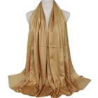 Fashion women custom print solid polyester satin hijab scarf 2019 muslim