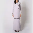 Fashional Style Baju Kurung Latest Design Embroidered Indonesia Islamic Fashion Melayu Clothing Muslim Dress Kaftan