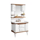 wood color wall mounted bathroom cabinet elegant model