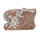 for Cemetery Red Granite Headstone GME107 Red Granite Stone Grave Headstone with Stave Carving