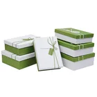 Luxury art paper cardboard magnetic wine gift box with ribbon
