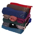 Spring and Autumn New Rhinestone Islamic Women Solid Color Malaysia Hijab muslim turkish style chiffon scarf