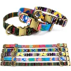 Floral Dog Collar And Leash Pet Neck Collar Metal Buckle Dog Collar