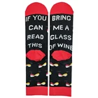 Wholesale Unisex funny letter Knitted Cotton Crew socks - IF YOU CAN READ THIS BRING ME A GLASS OF WINE socks