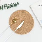 Round Placemat Round Round Woven Natural Handmade Heat-resistant Jute Place Mat Eco-Friendly Placemat