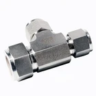 Steel Ferrule Fittings SS316 Stainless Steel Double Ferrules 3 Way Reducing Union Tee Tube Fittings