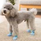 4pc/set Pet dog cat Jelly color boot dolphin shape silicone galoshes antiskid shoes waterproof
