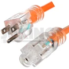 16/3 orange us type waterproof electric extension cord with 50ft 3 prong usa lighted end socket