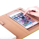 PU Leather Cover Notebook With Calculator Holder Cards Pockets Business Office Supply