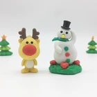 High Quality Christmas Products Elf Reindeer Snowman Eraser Rubber For Kids