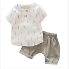 Casual Toddler Outfits Baby Boy Summer Clothes Newborn Boy Clothing Set Sports T-shirt+ Shorts Suits Leaves Print Clothes
