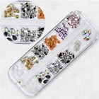 Nail Sticker Metal Metal Nail Art New Fashion 12 Grids Mixed Crystal Nail Art Sticker Metal Pearl Rhinestone Nail Art