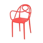 Modern New Design PP Plastic Red Chair Dining Room Living Room Chair Stackable Plastic Chair