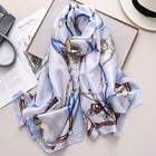 Wholesale 2020 new style blank silk twill scarves top sales pattern printed women white silk scarf