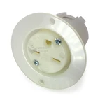 Free Shipping 15 Amp 250 Volt NEMA 6-15 Flanged Outlet Locking Receptacle Industrial Grade, Grounding, White