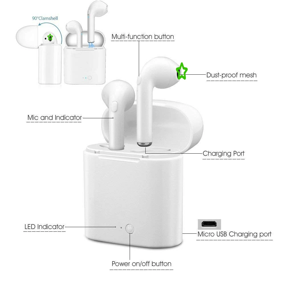 best selling products 2019 in usa earbuds wireless earphone & headphone i7s tws i8 tws i9 tws - ANKUX.COM