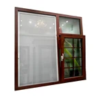 65 series hollow aluminum casement window with shutter