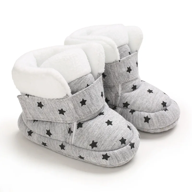 Winter New arrival stars print warm boots baby walking boots for boys and girls 2020 manufacture