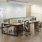 Latest design SLH modern modular 4 people desktop computer table office workstation furniture with pedestals