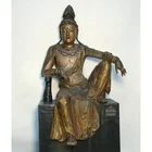 Life size western style modern outdoor decor bronze sitting buddha sculpture